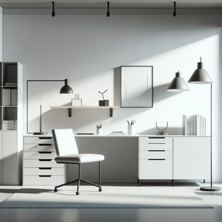 decoração minimalista barata para escritório