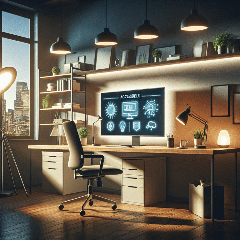 iluminação acessível para um home office eficiente